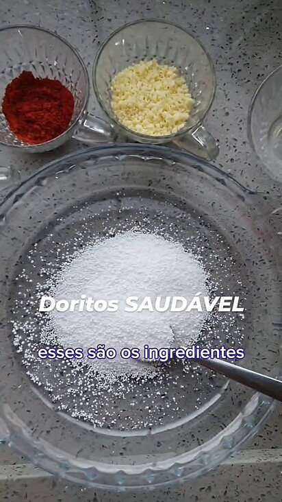 Preparando os ingredientes para os doritos