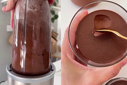 Mousse de chocolate simples no liquidificador
