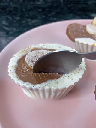 Bombom gelado proteico de doce de leite com banana - Ótimo para o pré-treino